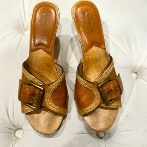 Michael Kors leather sandal heels